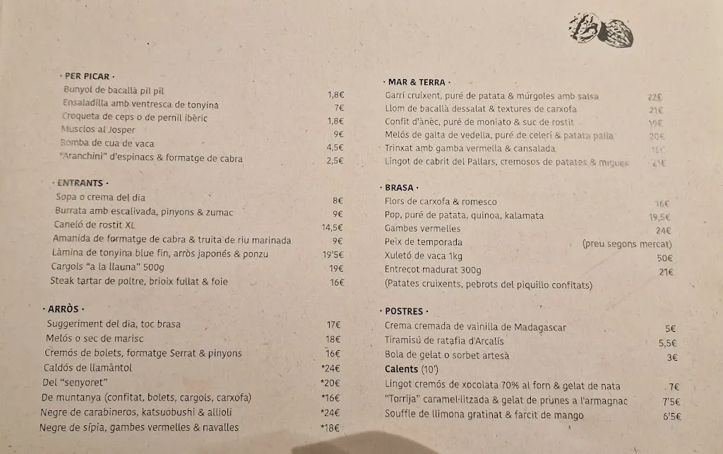 Menu_Les Nous Hotel_Baix Pallars_image_1