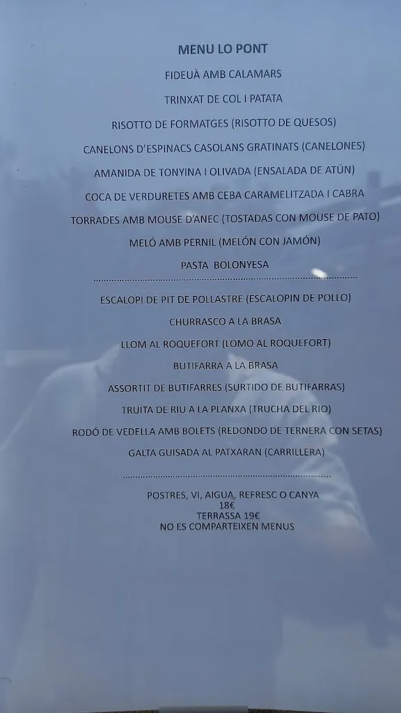 Menu_Restaurant lo Pont_Baix Pallars_image_1