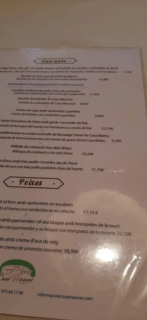 Menu_Casa Masover Restaurant_Baix Pallars_image_3