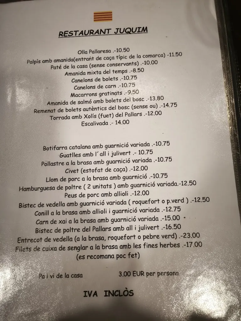 Menu_Restaurant Juquim_Baix Pallars_image_1
