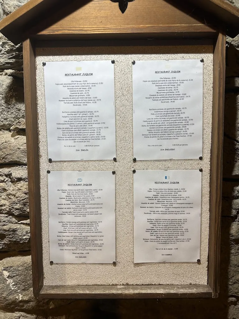 Menu_Restaurant Juquim_Baix Pallars_image_4