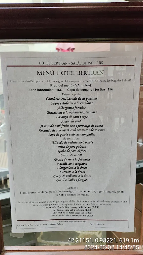 Menu_Restaurant Bertran_Baix Pallars_immagine_1