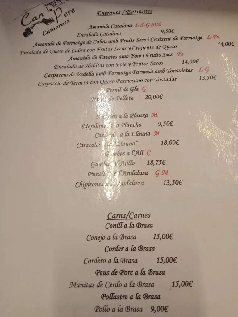 Menu_Bar Restaurant Can Pere_Camarasa_image_1