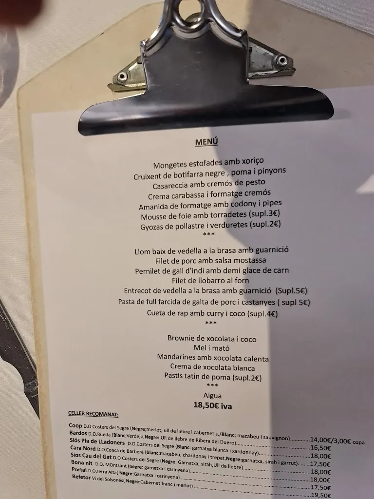 Menu_Cabana d'en Geli_Bassella_image_4