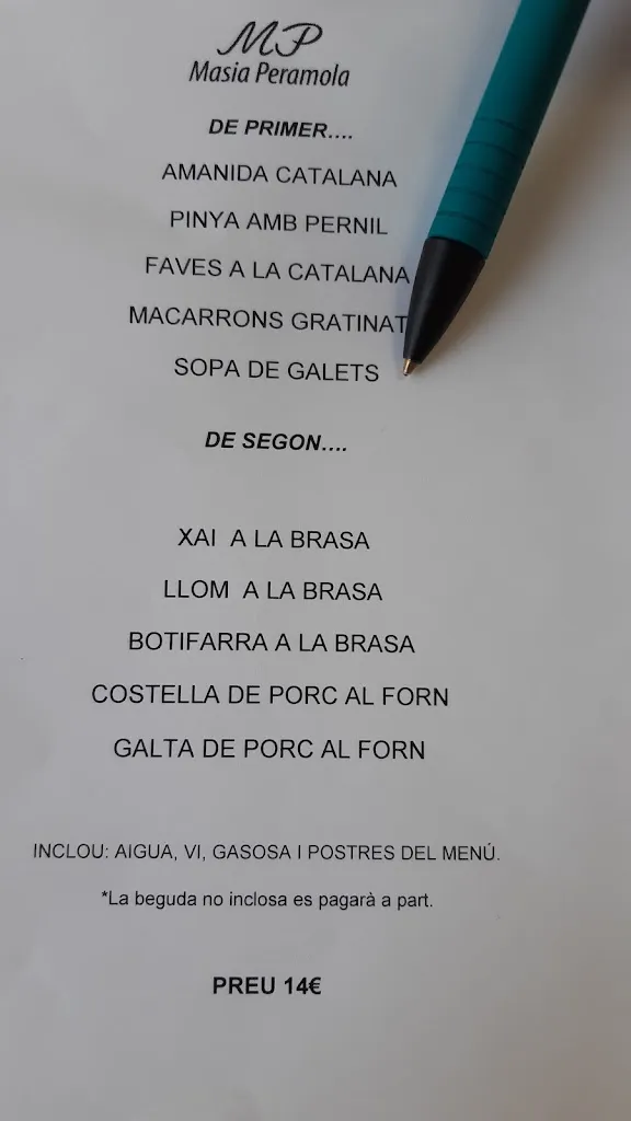 Menu_Restaurant la Masia_Bassella_image_3