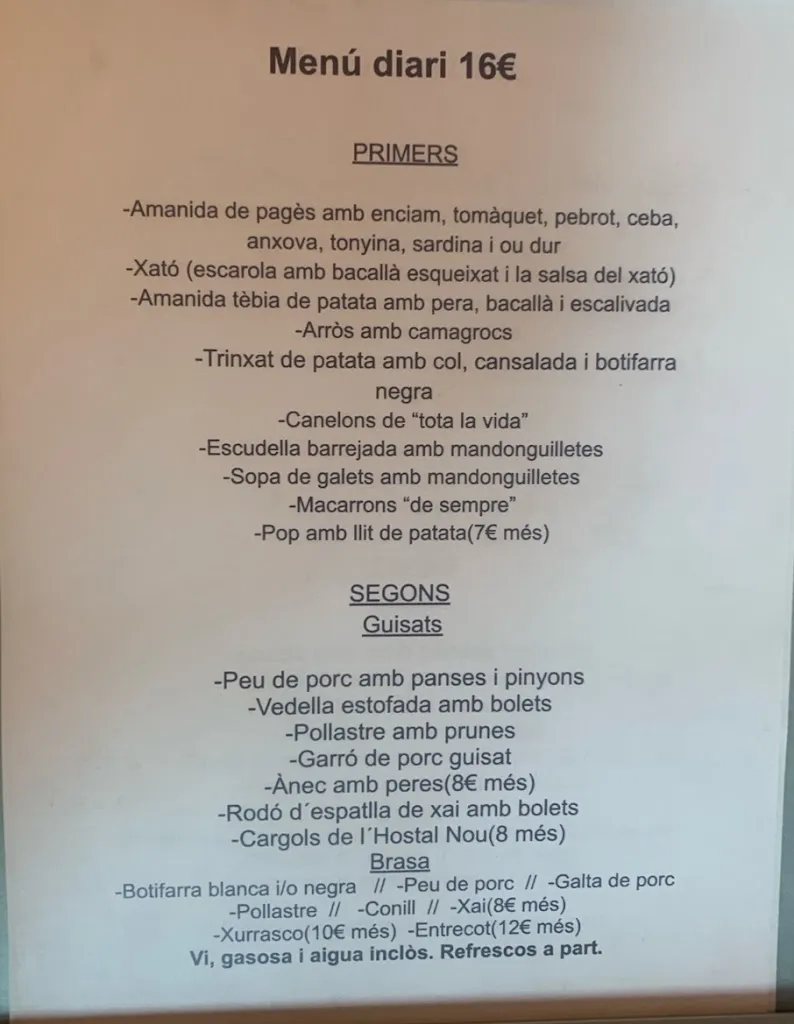 Menu_Restaurant Hostal Nou Llobera del Solsonès_Bassella_image_1
