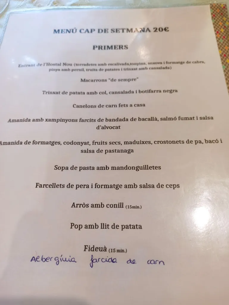 Menu_Restaurant Hostal Nou Llobera del Solsonès_Bassella_image_4