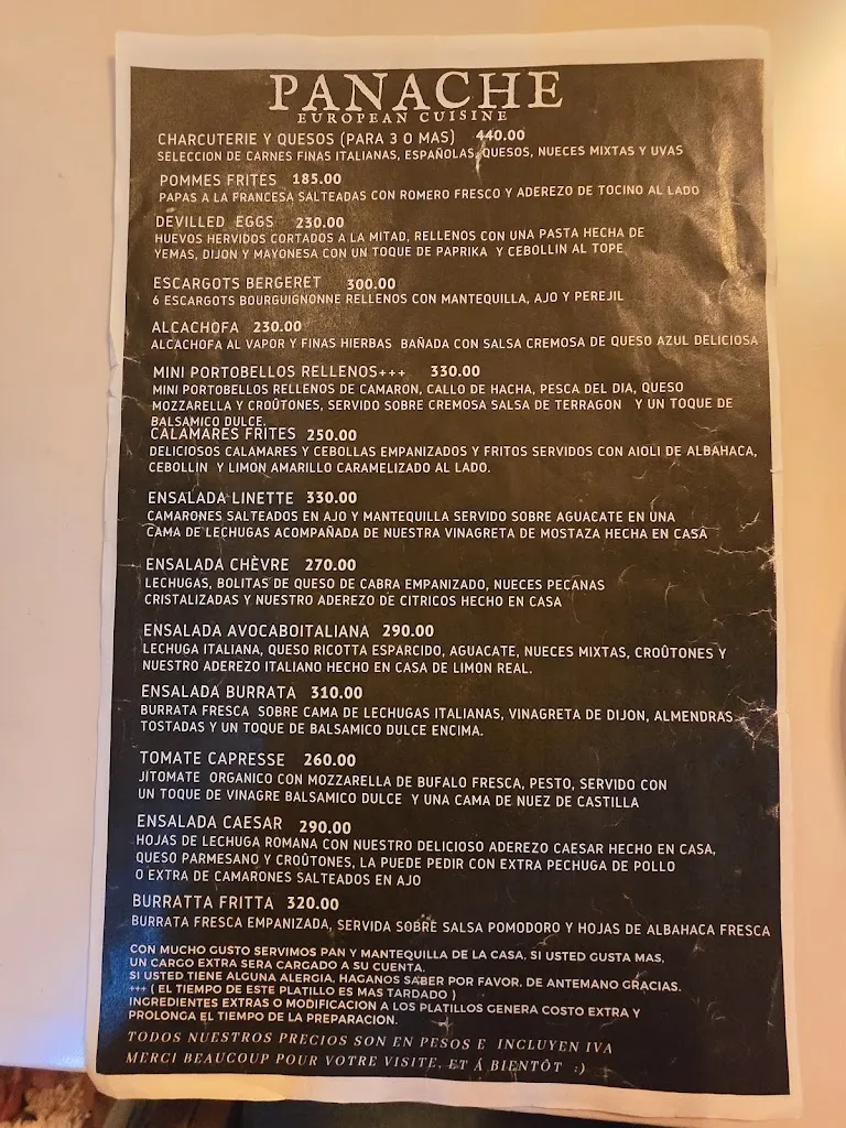 Menu_PANACHE RESTAURANT_Cabó_image_1