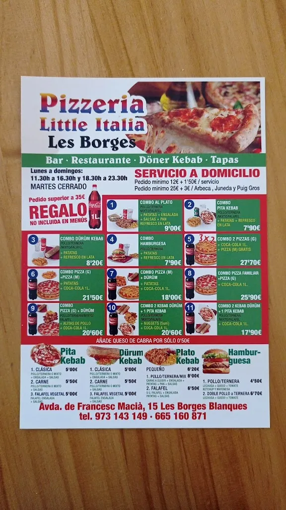Menu_BAR RESTAURANT LILLET ITALIA_Borges Blanques Les_image_2