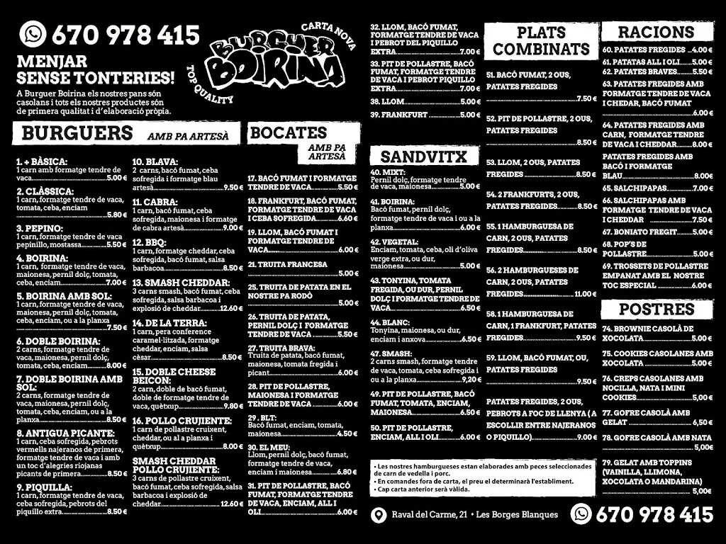 Menu_Burguer Boirina Hamburguesería Restaurante_Borges Blanques Les_image_3