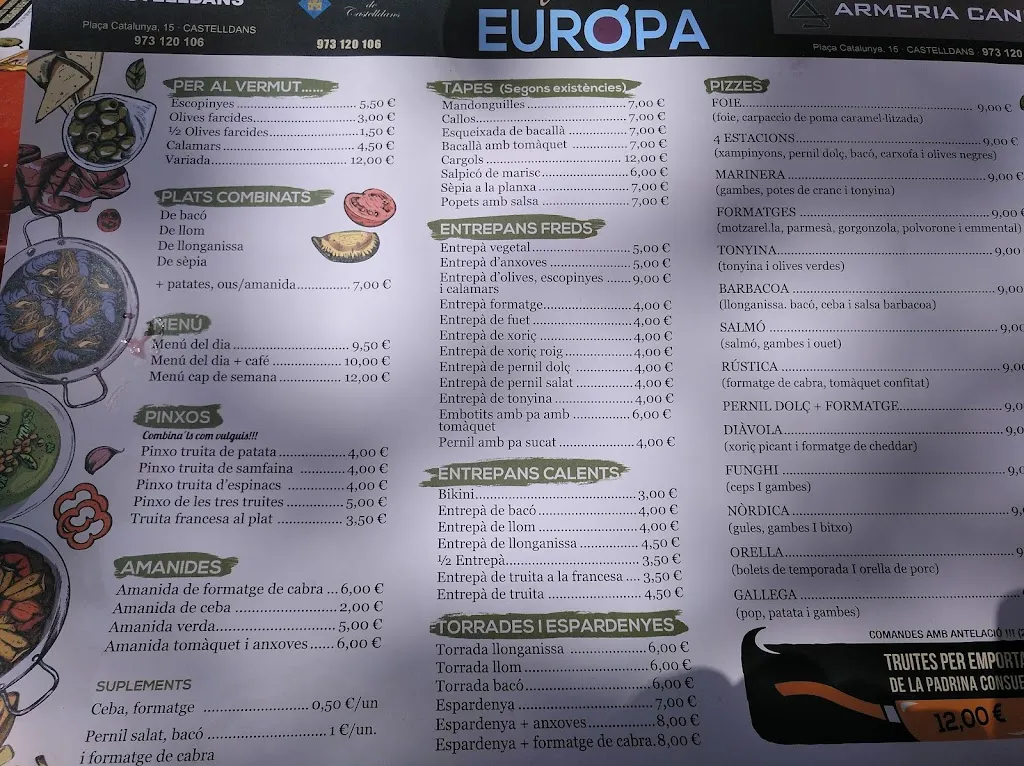 Menu_BAR CAFÉ DE EUROPA_Castelldans_image_1