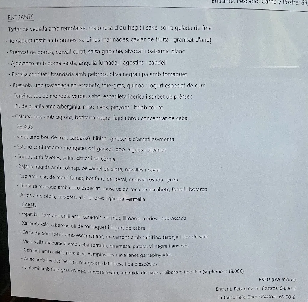 Menu_Restaurant El Portalet_Bossòst_image_1