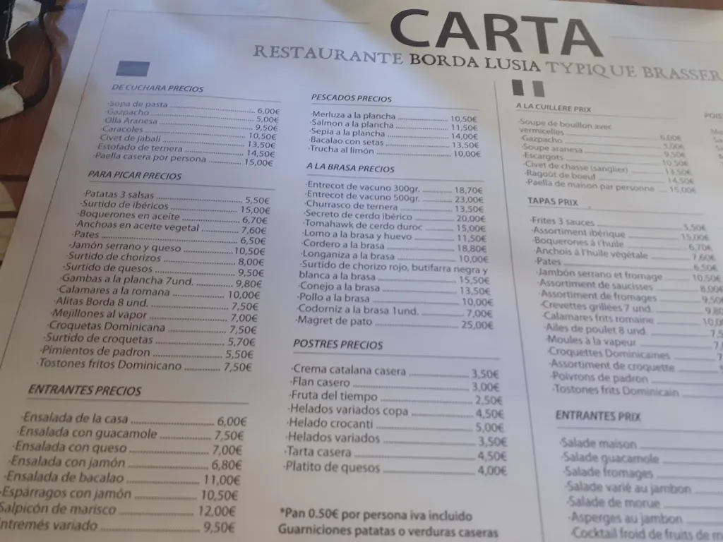 Menu_Bar restaurante borda llüsia bossòst_Bossòst_image_2