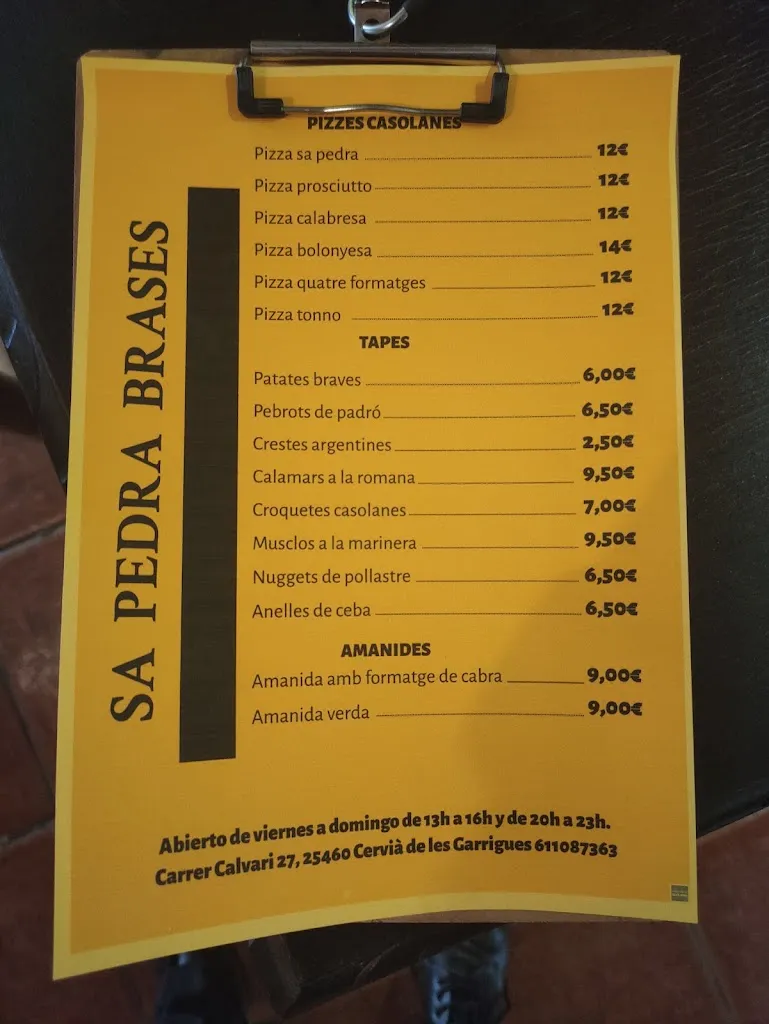 Menu_Sa Pedra Brases_Cervià de les Garrigues_image_1