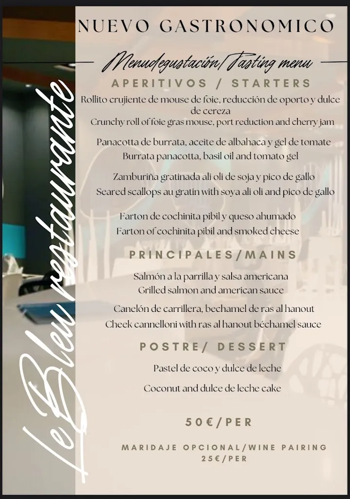 Menu_Restaurante Le Bleu_Guardamar del Segura_image_1