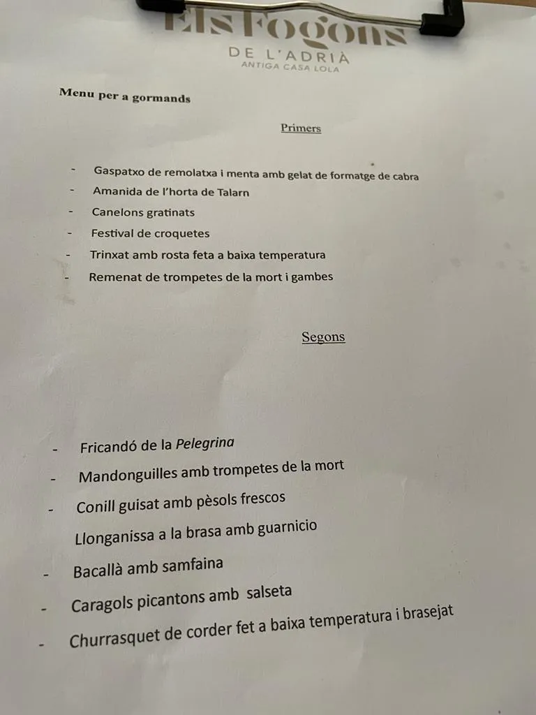 Menu_Els Fogons de l'Adrià_Castell de Mur_image_2