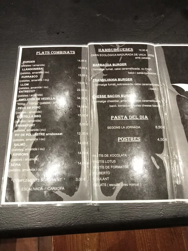 Menu_Bar Restaurant Transilvania_Castell de Mur_image_1