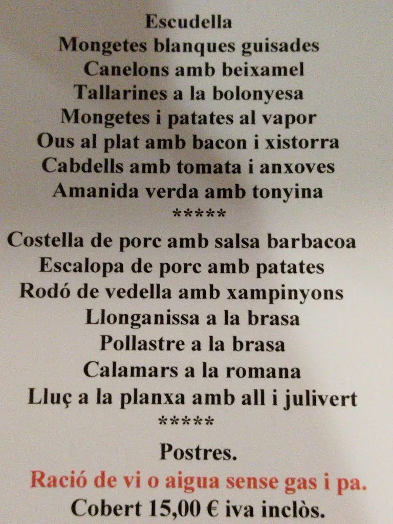 Menu_Restaurant Braseria SEGLE_Castell de Mur_image_1
