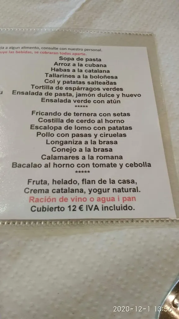 Menu_Restaurant Braseria SEGLE_Castell de Mur_image_3