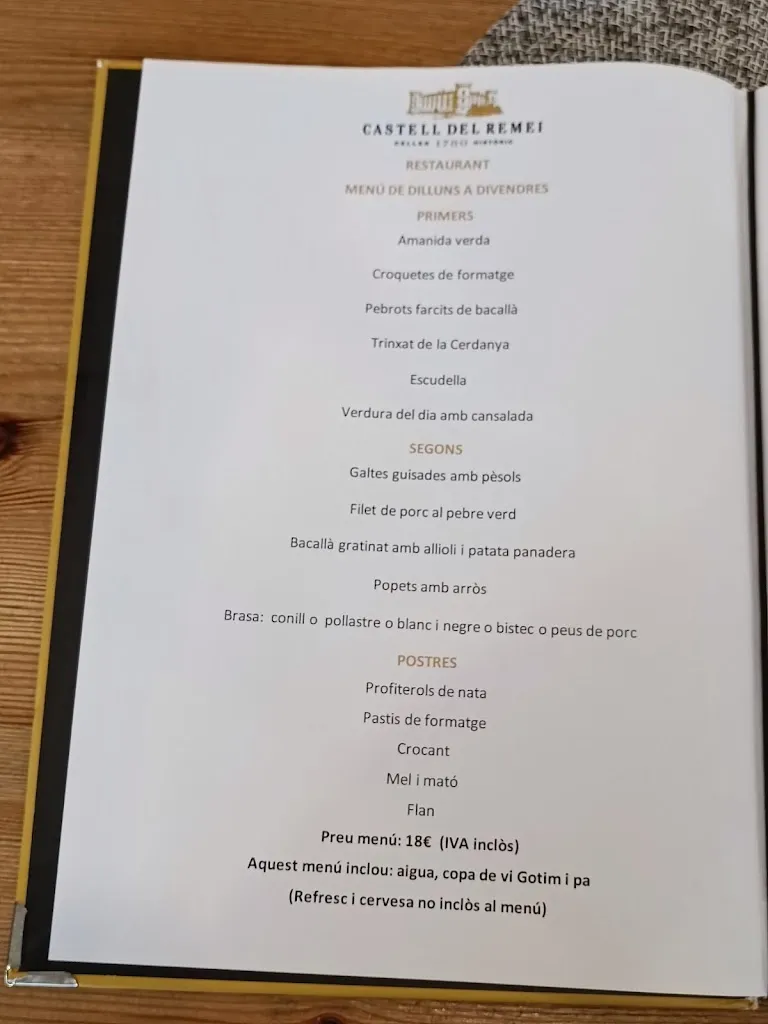 Menu_Restaurant Castell del Remei_Castell de Mur_image_2