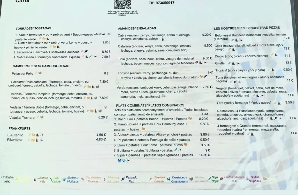 Menu_L'Antigualla Classic bar- Burger, Bocatas, pizzas y platos combinados, tapas en Tremp_Castell de Mur_image_1