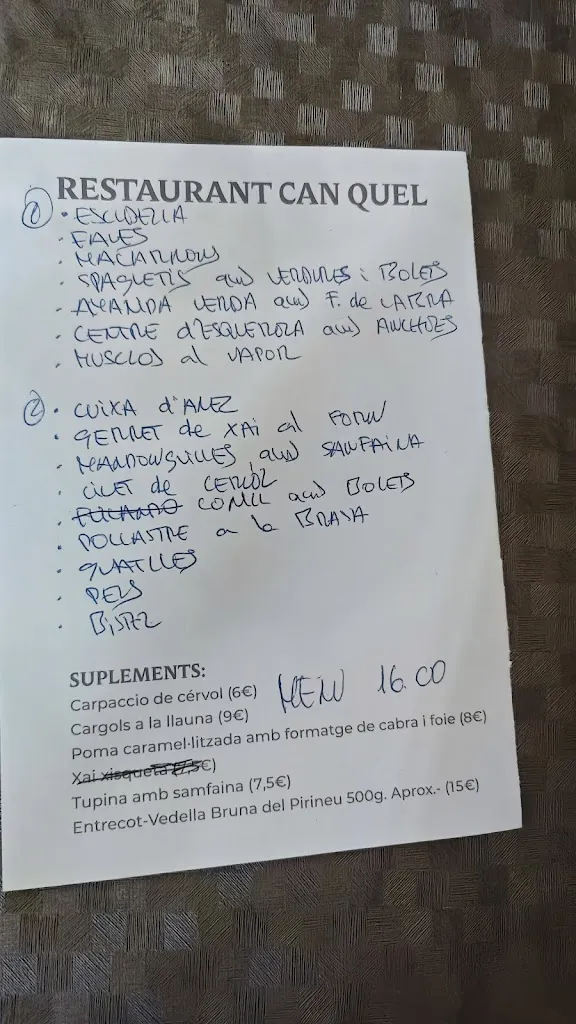 Menu_Restaurant Can Quel_Castell de Mur_image_1