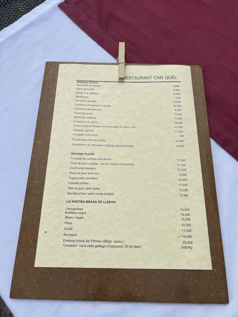 Menu_Restaurant Can Quel_Castell de Mur_image_2