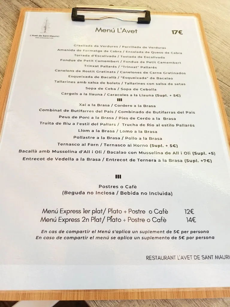 Menu_L'Avet de Sant Maurici_Espot_image_2