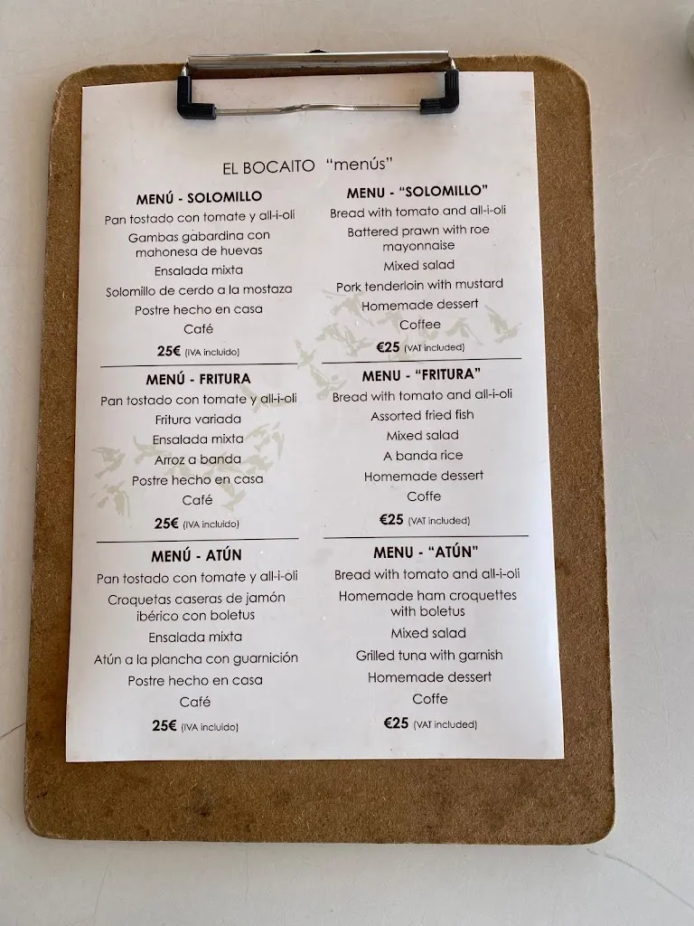 Menu_Restaurante El Bocaito Playa_Guardamar del Segura_image_1