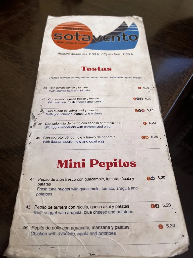 Menu_Bar restaurante Terraza Sotavento_Guardamar del Segura_image_3