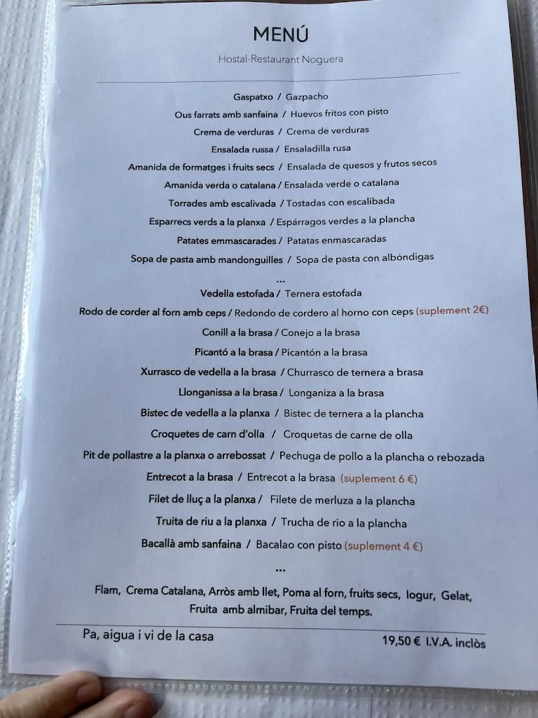 Menu_Restaurant Noguera_Ivars de Noguera_image_4