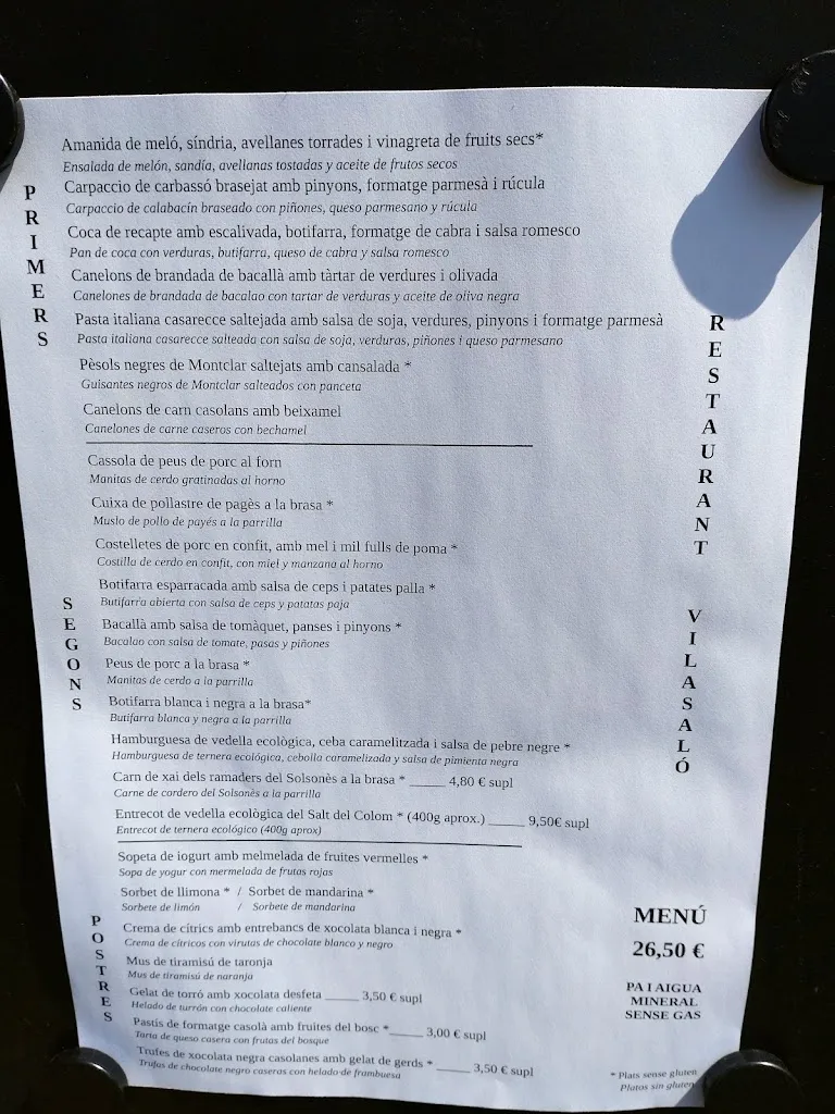 Menu_Restaurant Vilasaló - restaurant al Solsonès a Sant Llorenç de Morunys prop del Port del Comte_Guixers_image_1