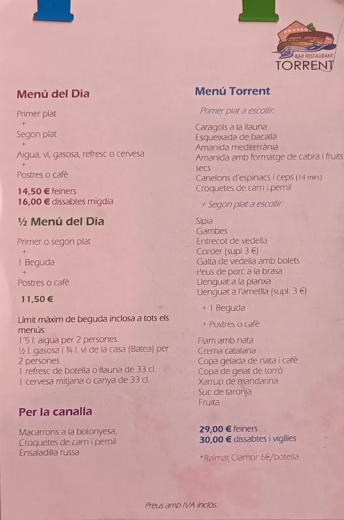 Menu_Bar Restaurant Torrent_Juneda_image_1
