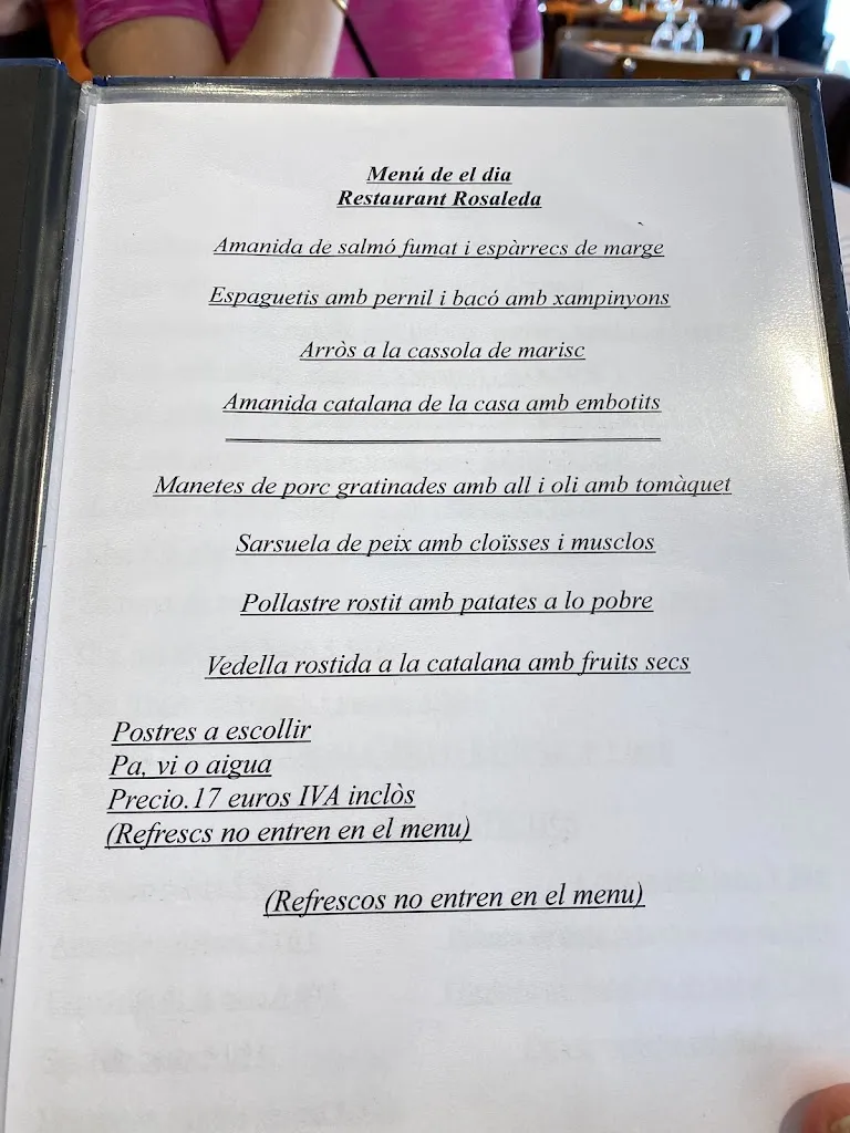 Menu_Restaurant Rosaleda_Montellà i Martinet_image_1