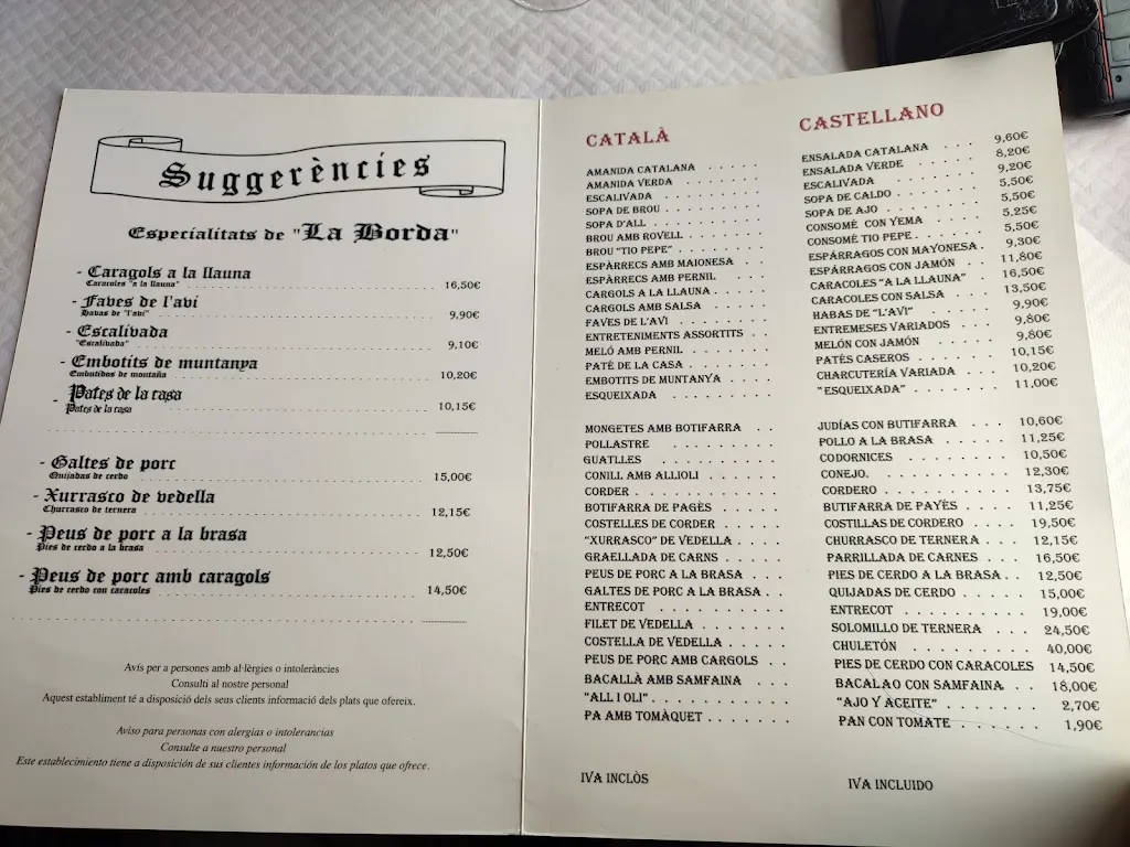 Menu_Restaurant La Borda_Montferrer i Castellbò_image_2