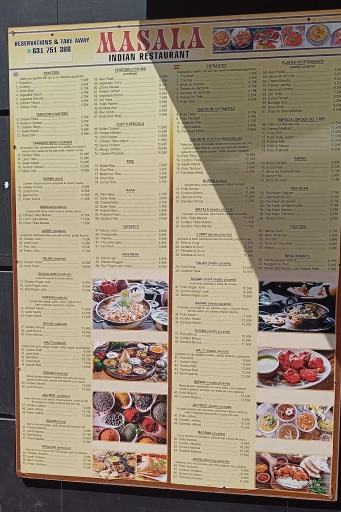 Menu_MASALA INDIAN RESTAURANT_Guardamar del Segura_image_1