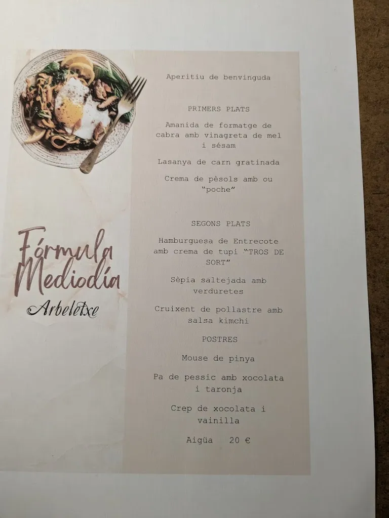 Menu_Restaurant Arbeletxe_Montferrer i Castellbò_image_4