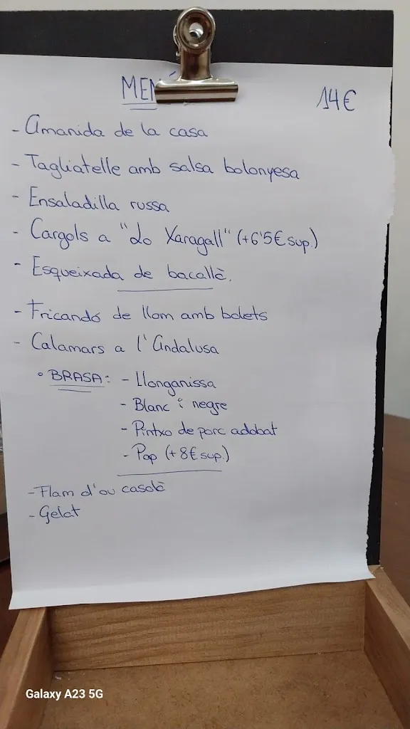 Menu_BAR RESTAURANT LO XARAGALL_Penelles_image_2