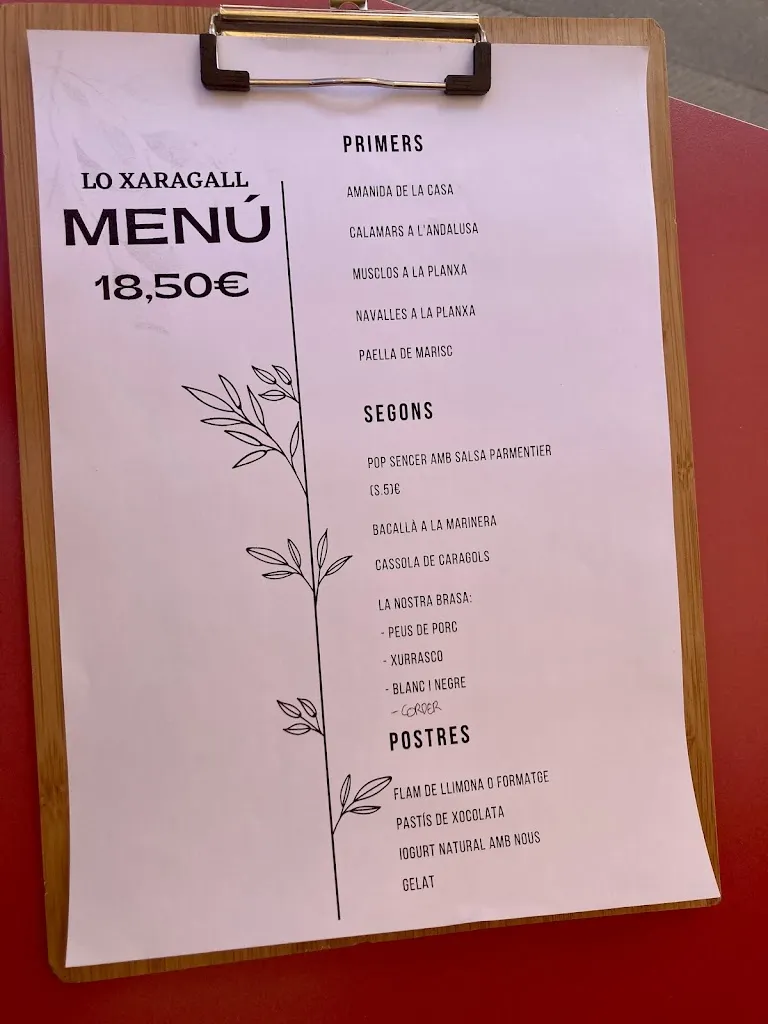 Menu_BAR RESTAURANT LO XARAGALL_Penelles_image_3