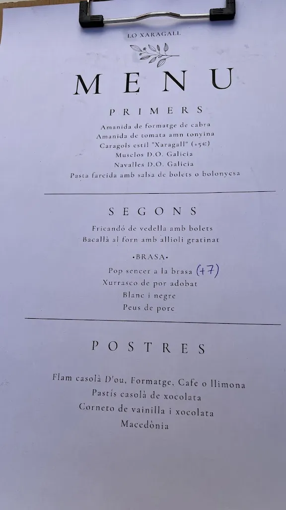 Menu_BAR RESTAURANT LO XARAGALL_Penelles_image_4