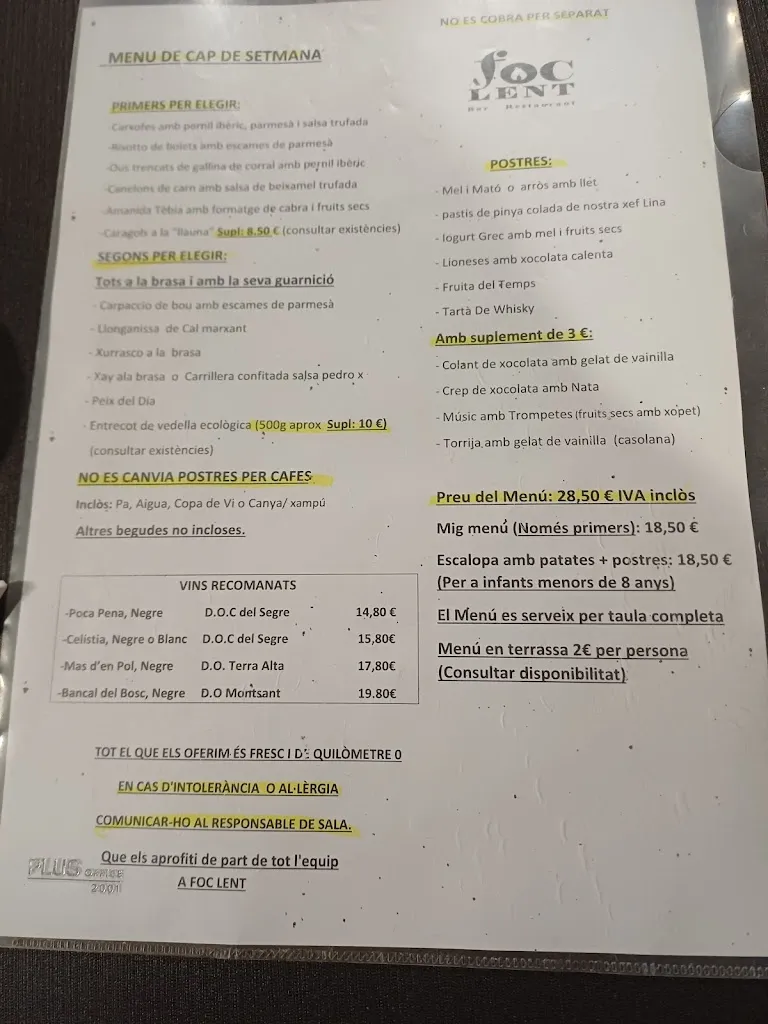 Menu_Restaurant A foc Lent Balaguer_Os de Balaguer_image_1