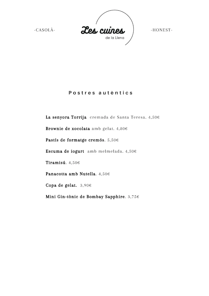 Menu_Les Cuines de la Llena_Pobla de Cérvoles La_image_4