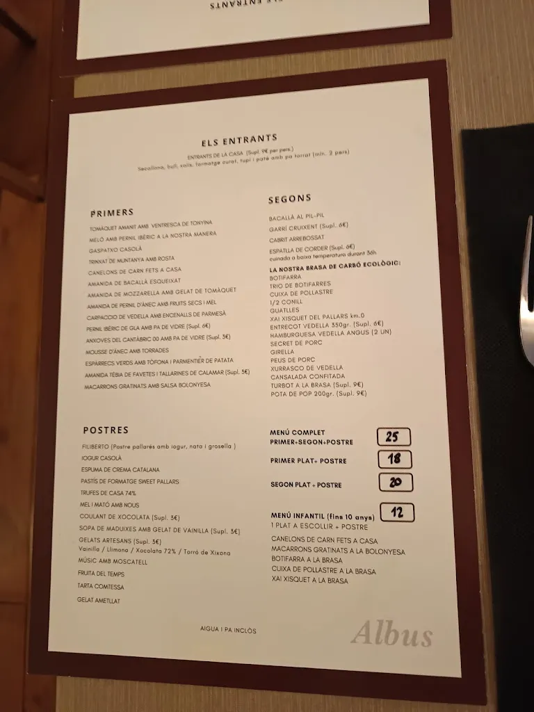 Menu_Albus Restaurant_Rialp_image_1