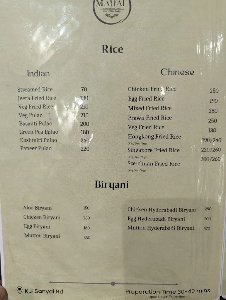 Menu_Mahal Restaurant & Hotel_Maldà_image_2