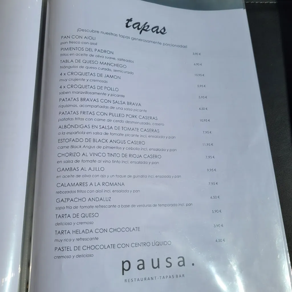 Menü_pausa Restaurante-Tapas Bar_Guardamar del Segura_Bild_1