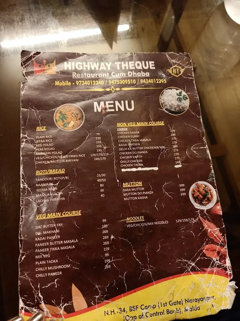 Menu_Highway Theque - Family Restaurant, Narayanpur, Malda_Maldà_image_3