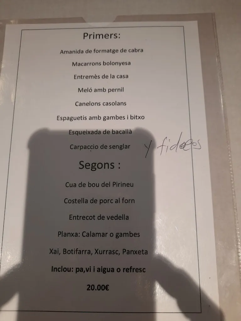 Menu_Bar Restaurant Ca la Maria_Sant Guim de Freixenet_image_4