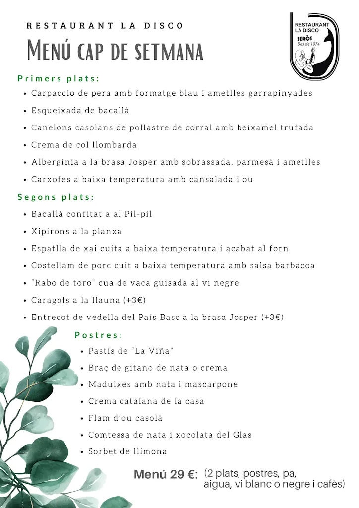 Menu_Restaurant La Disco Seròs_Seròs_image_1