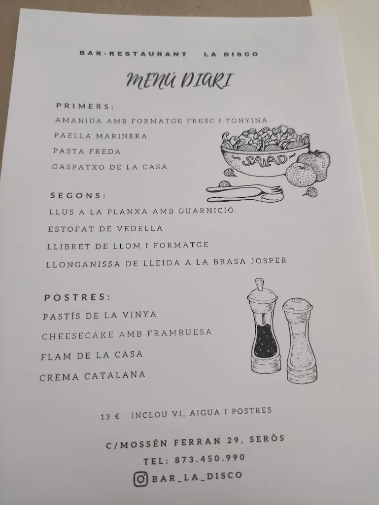 Menu_Restaurant La Disco Seròs_Seròs_image_4