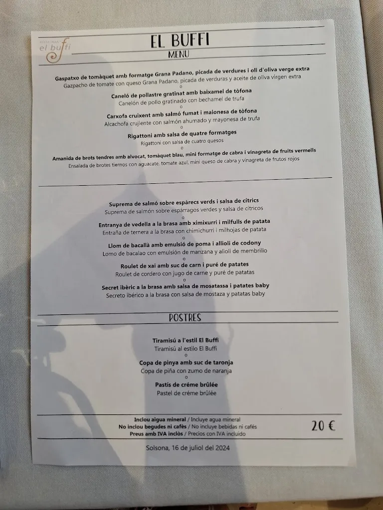 Menü_Restaurant El Buffi_Solsona_Bild_3